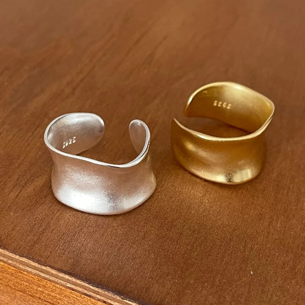 Anéis Boho Irregulares em Ouro e Prata