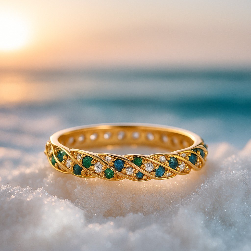 Amaraya | Anel Brezza d’Oceano em Prata 925 com Quartzos