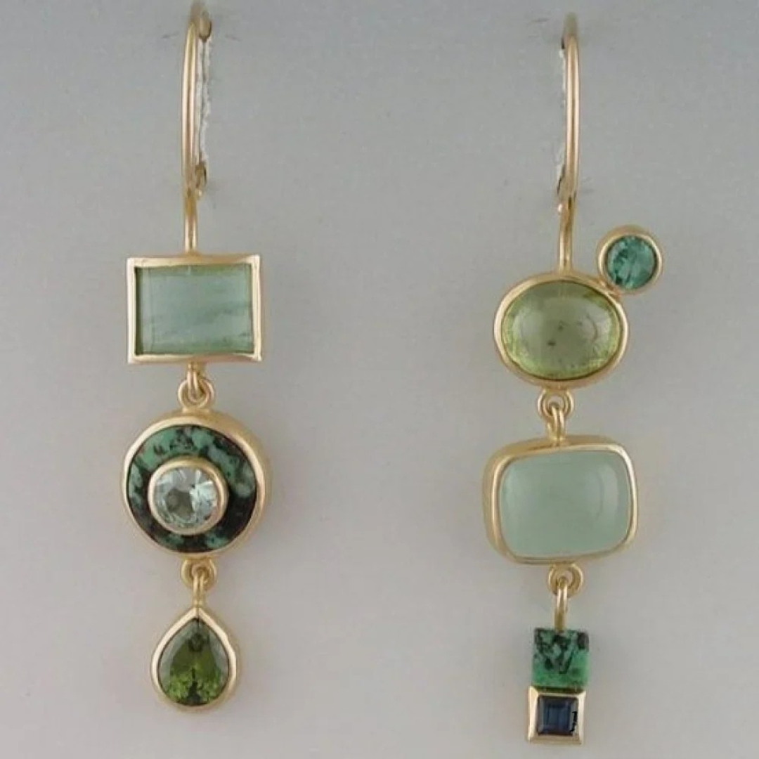 Brincos Pendentes Vintage em Verde