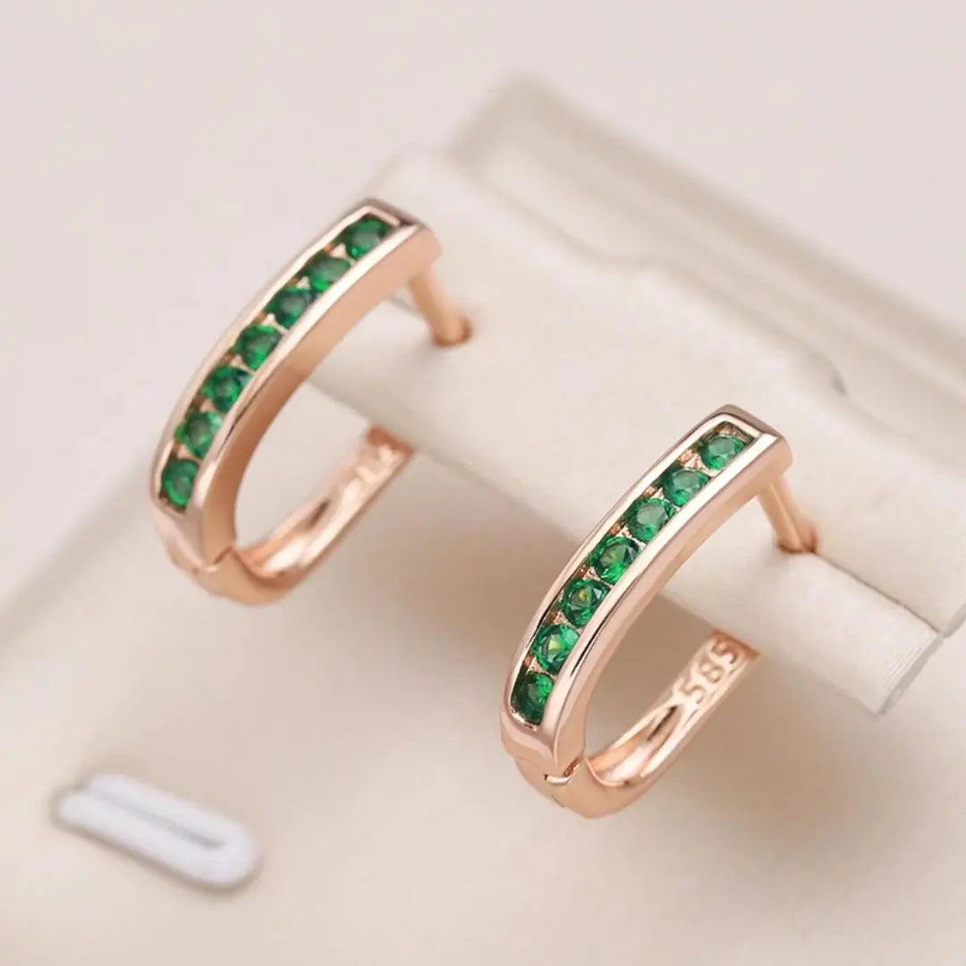 Brincos de Ouro com Diamantes e Esmeraldas