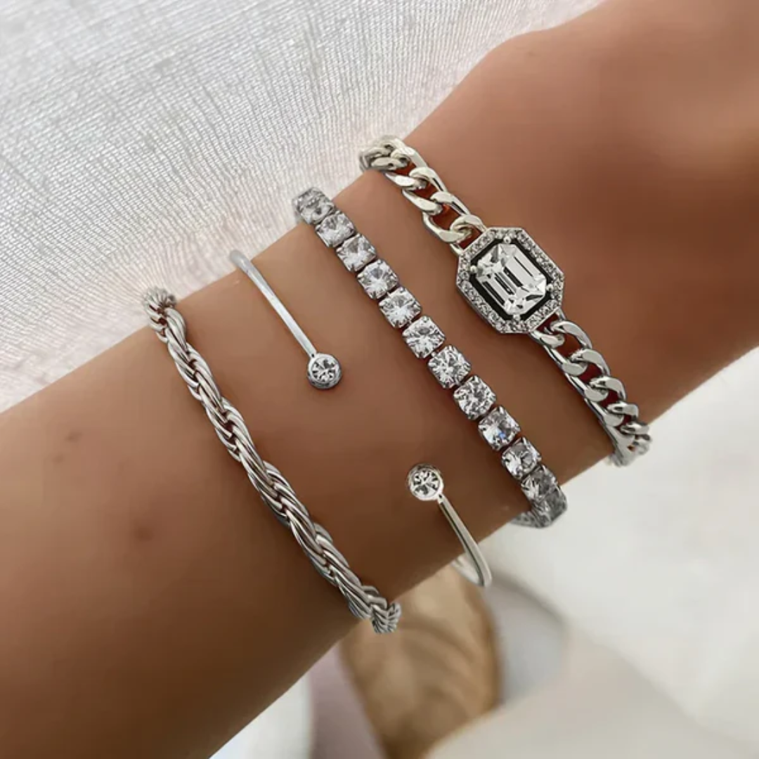 Conjunto de Pulseiras Domitia Calvina | Ouro Branco