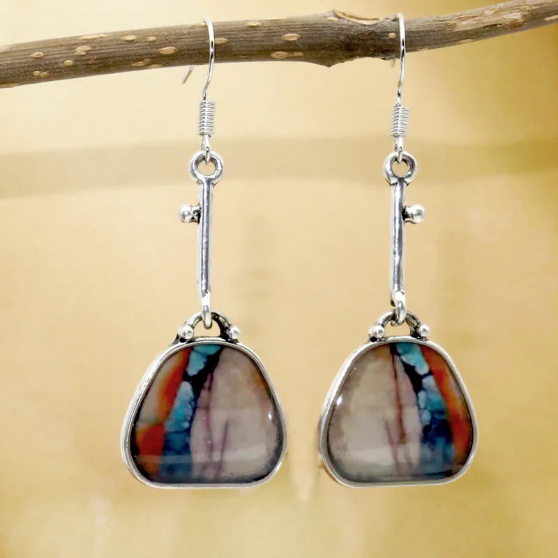 Brincos de Pedra Boêmia Elegantes
