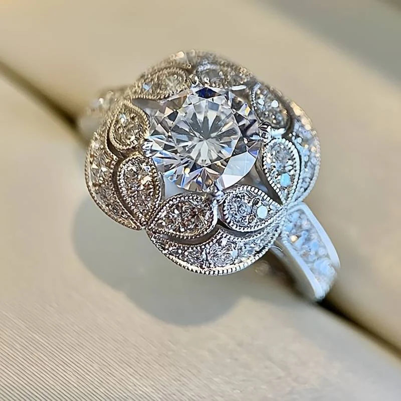 Anel Vintage Prata Brilhante