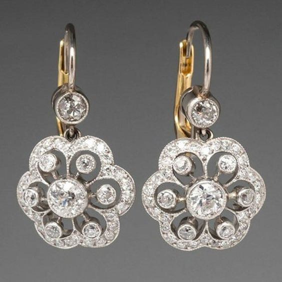 Brincos Vintage de Cristal em Estilo Mandala
