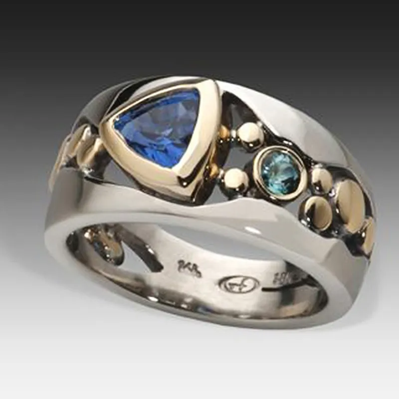 Anel Azul Estilo Vintage