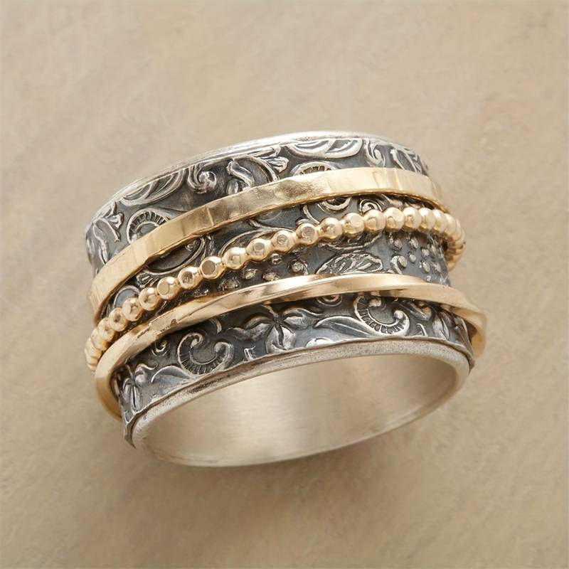 Anel Antigo em Ouro e Prata Vintage
