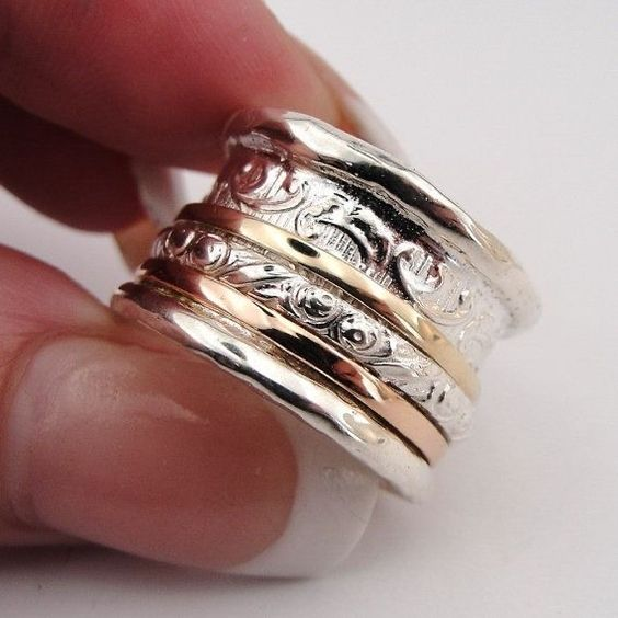 Charm - Anel Vintage de Ouro e Prata