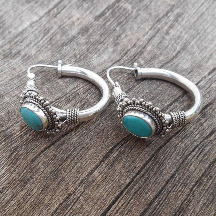 Brincos Retro Turquesa Chic