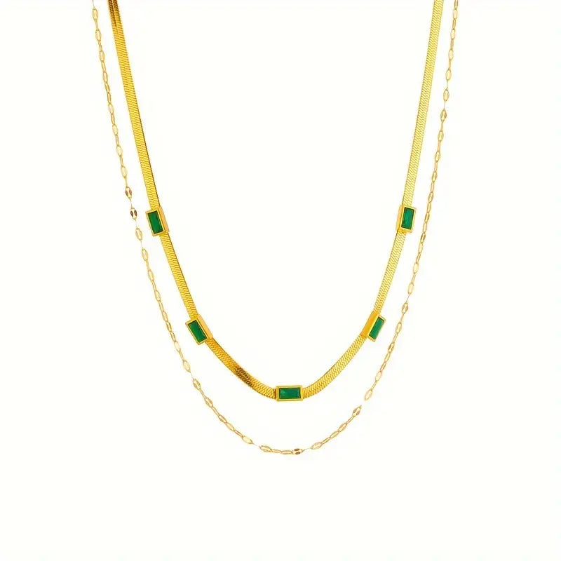Colar Retro de Duas Camadas Sorella Gem