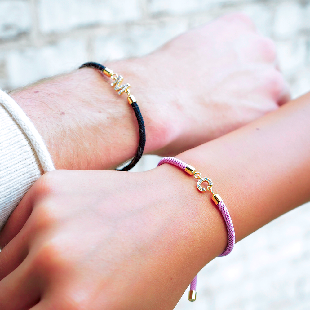 Pulseira Inicial de Diamante Personalizada Unity