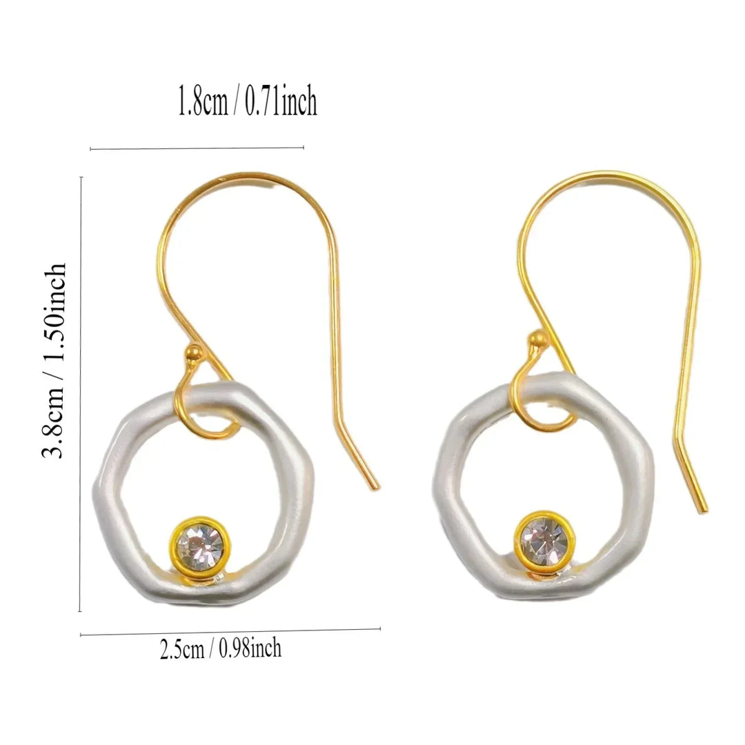 Brincos Vintage em Ouro e Prata com Zircônia