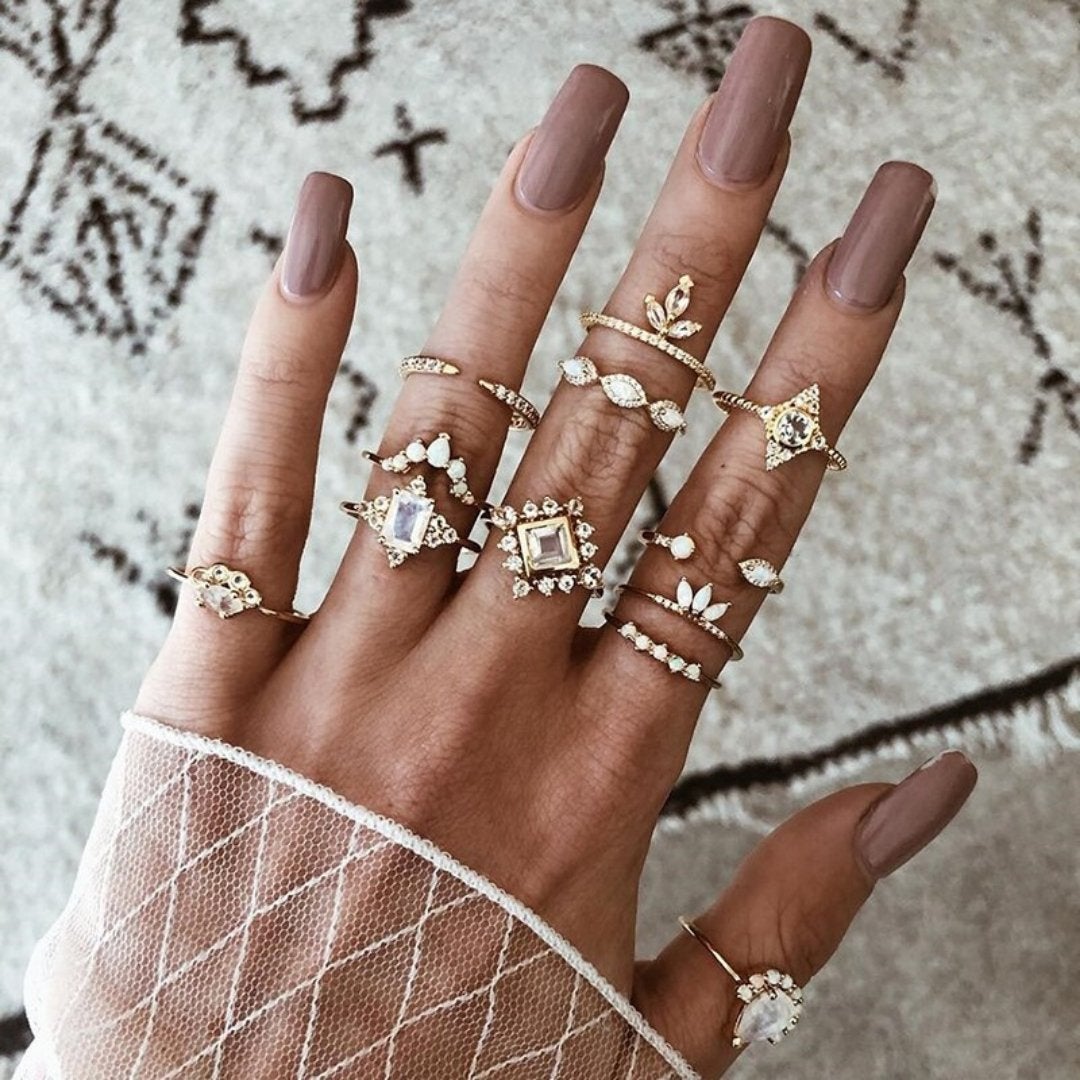 Conjunto Exclusivo de 8 a 12 Anéis Premium