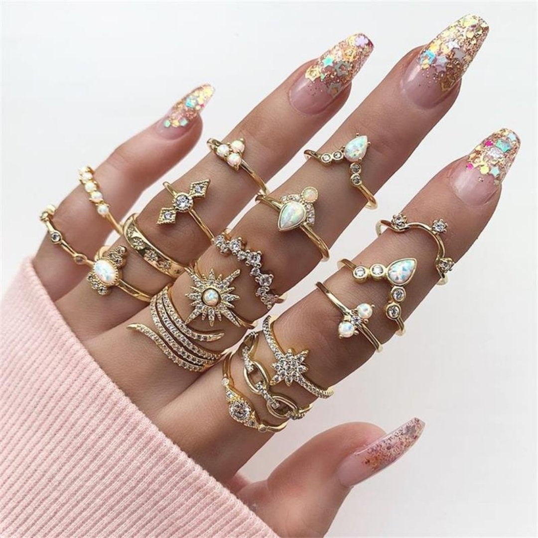 Conjunto Exclusivo de 8 a 12 Anéis Premium