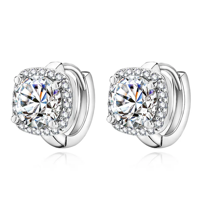 Brinco Nadine| Ouro Branco 18K