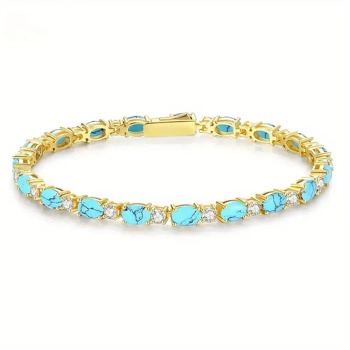 Pulseira de Pedra Turquesa Natural