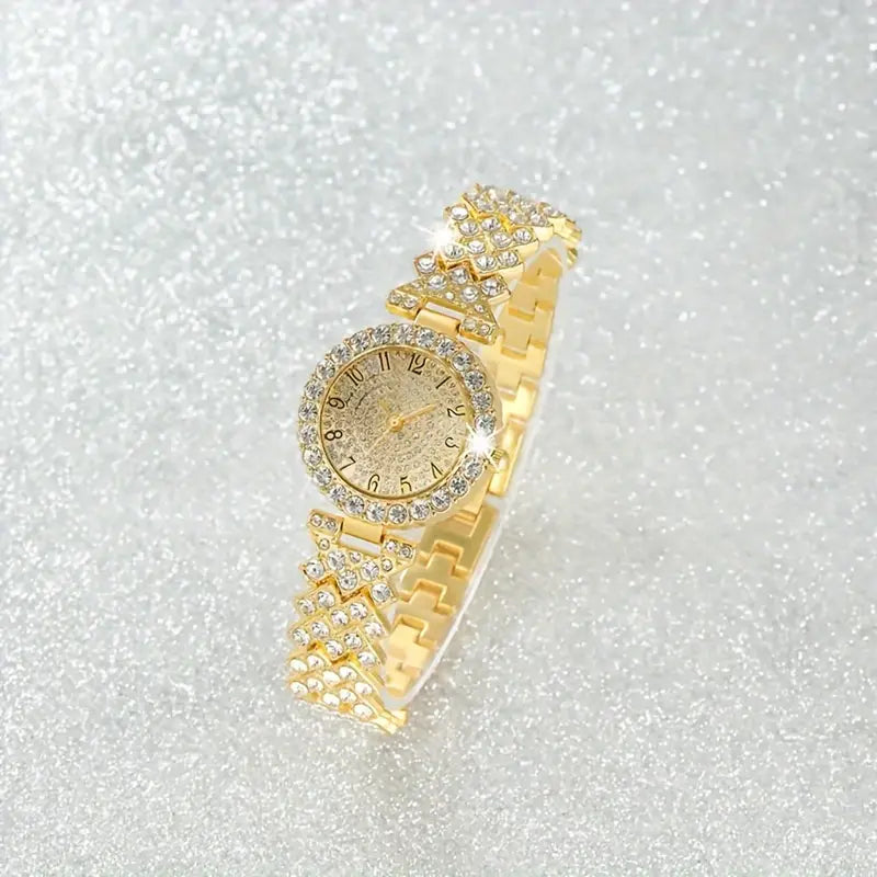 Conjunto de Relógio e Pulseira Luxe Radiance Ouro