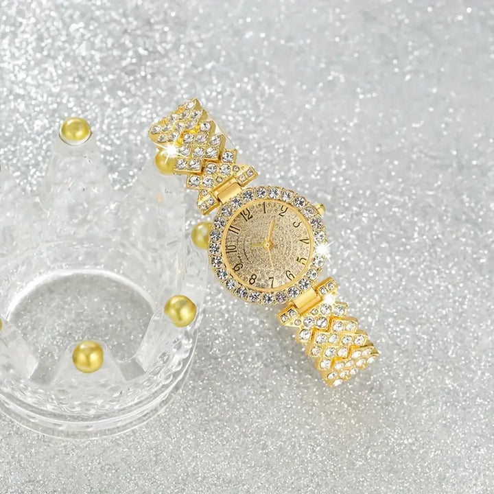 Conjunto de Relógio e Pulseira Luxe Radiance Ouro