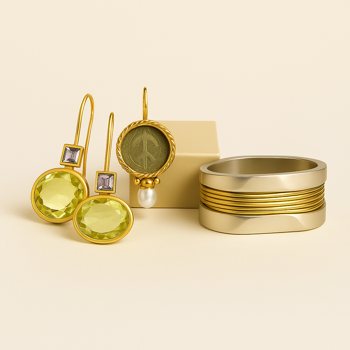 KIT GOLDEN (1 Anel + 2 BRINCOS)