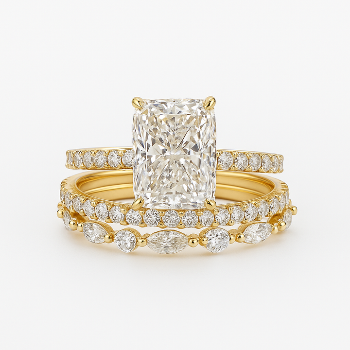 Conjunto de Anéis de Casamento Jaily 3PC