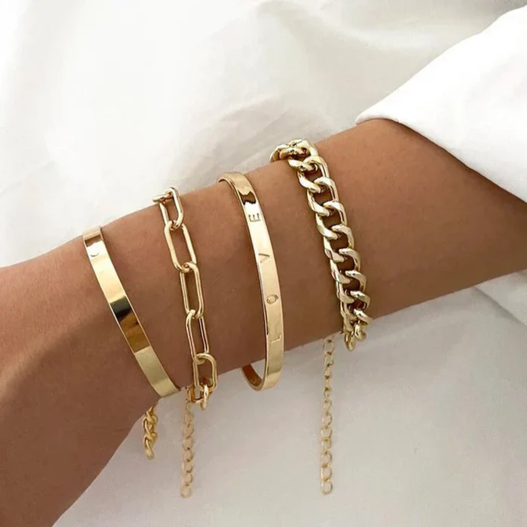 Conjunto de Pulseiras Elan Mercer | Dourado