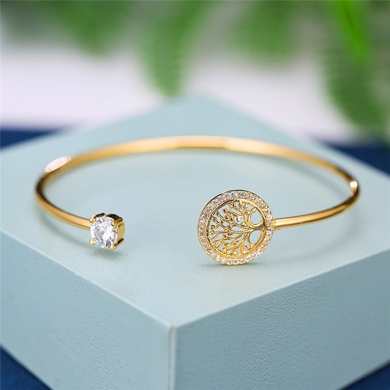 Ajustável Pulseira com Design de Árvore da Vida