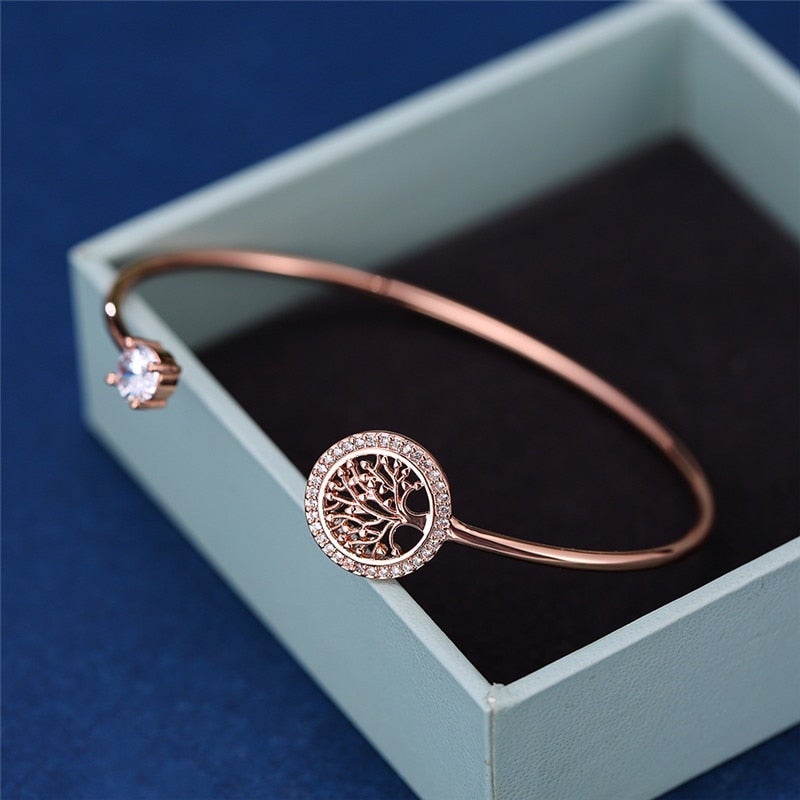Ajustável Pulseira com Design de Árvore da Vida