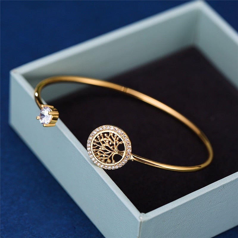 Ajustável Pulseira com Design de Árvore da Vida