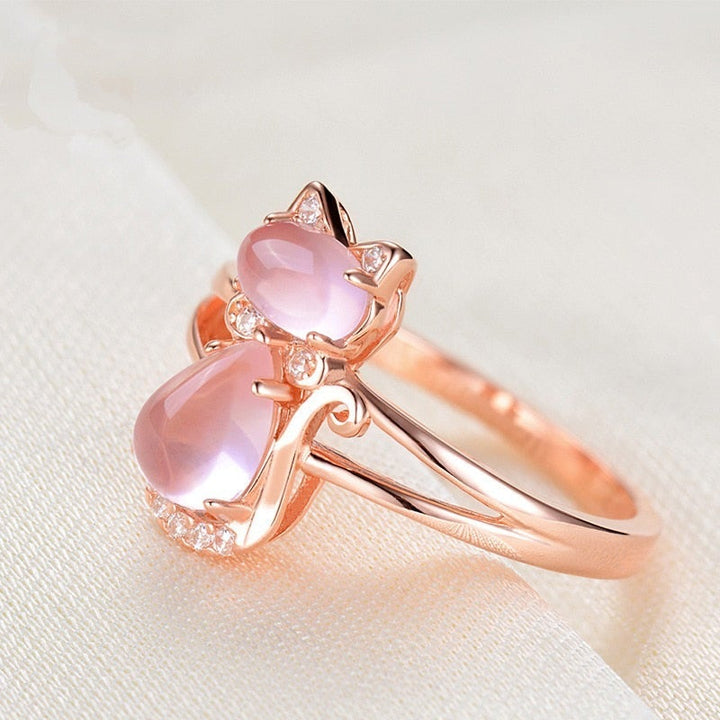 Anel de Gato em Ouro Rosa