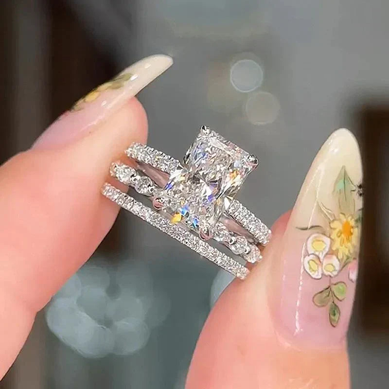 Conjunto de Anéis de Casamento Jaily 3PC