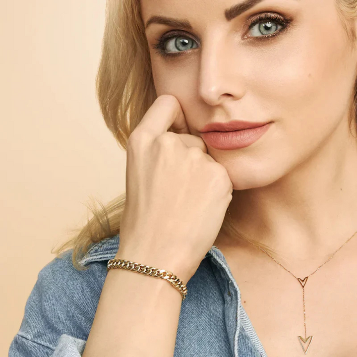Pulseira Cubana Dourada Clássica