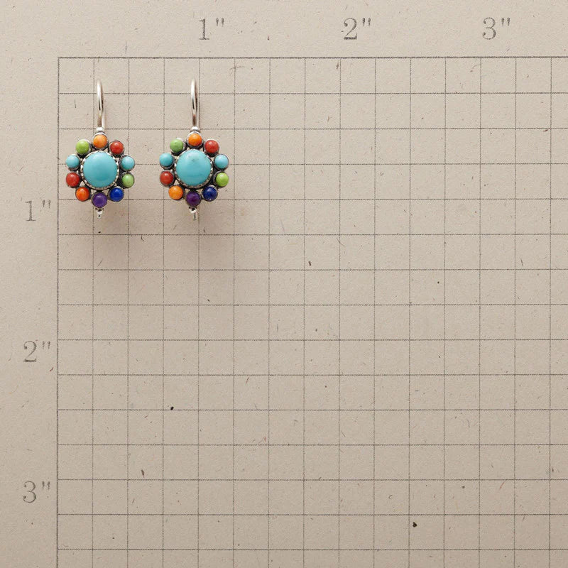 Brincos de Argola Turquesa com Cores Variadas