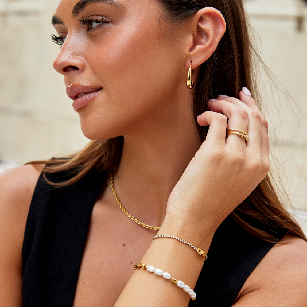 Pulseira Niyah Cristal Dourado