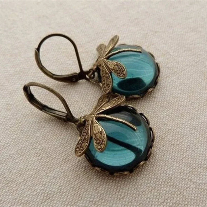 Brincos de Libélula em Ouro Vintage