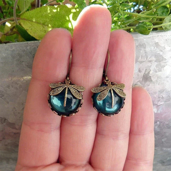 Brincos de Libélula em Ouro Vintage