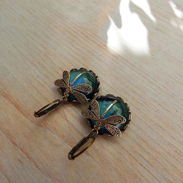 Brincos de Libélula em Ouro Vintage
