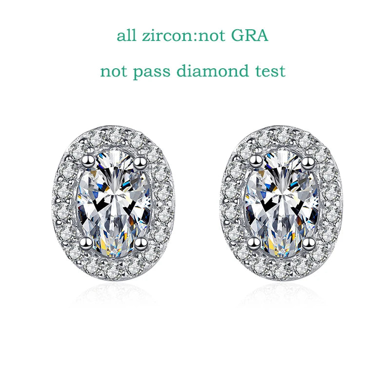 Smyoue 0.5CT 1CT 2CT 3CT GRA Certified Moissanite Stud Earrings for Women Bride Classic Wedding Jewelry 100% 925 Sterling Silver