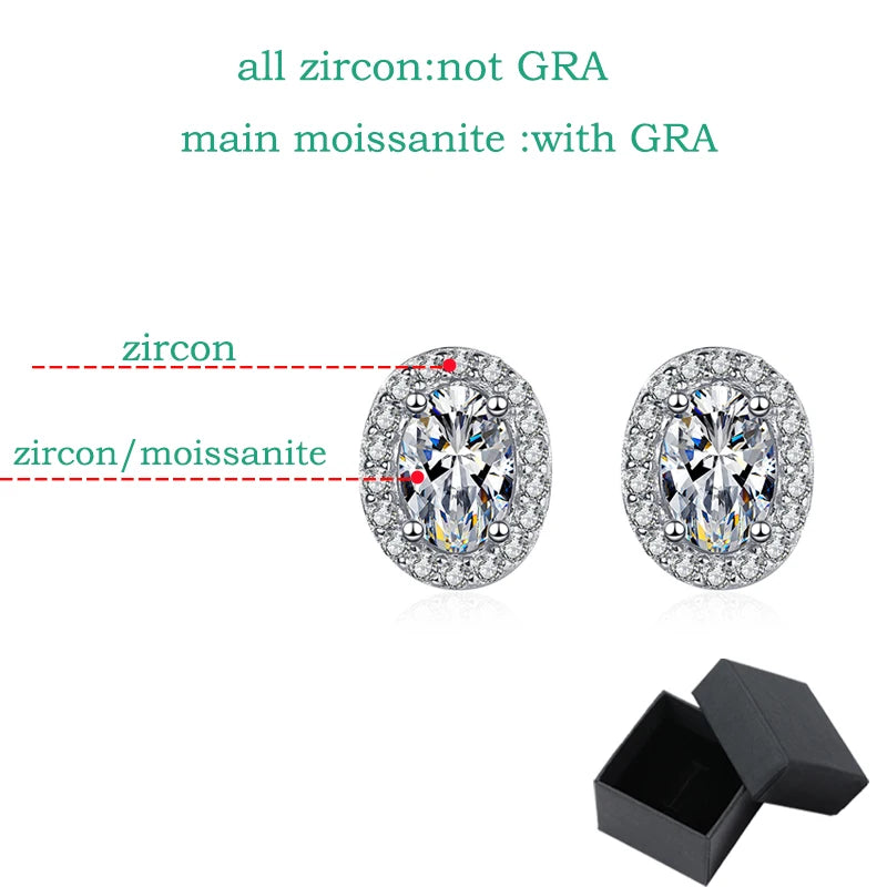 Smyoue 0.5CT 1CT 2CT 3CT GRA Certified Moissanite Stud Earrings for Women Bride Classic Wedding Jewelry 100% 925 Sterling Silver