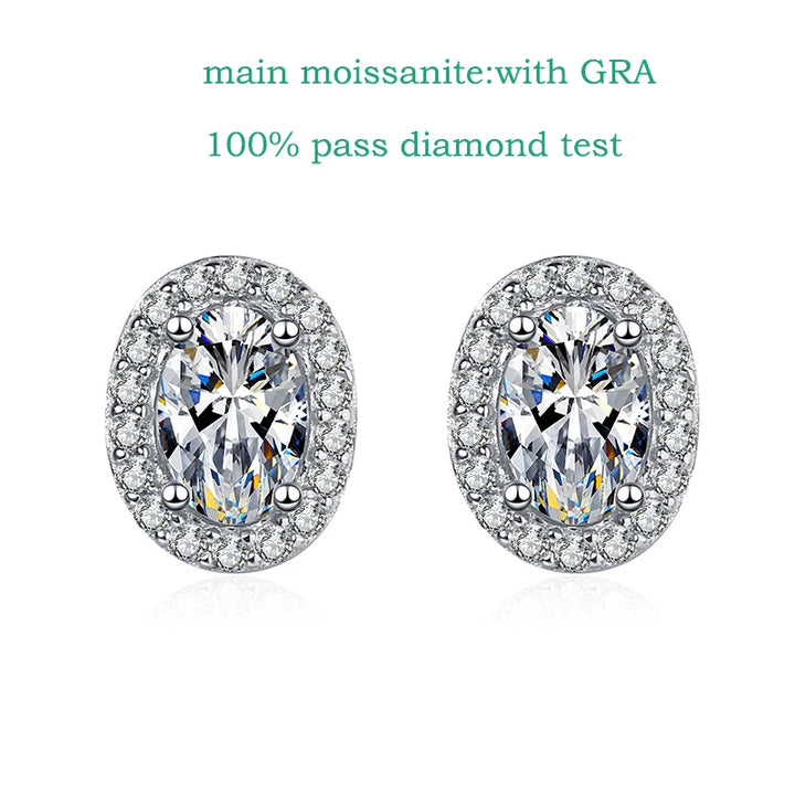 Smyoue 0.5CT 1CT 2CT 3CT GRA Certified Moissanite Stud Earrings for Women Bride Classic Wedding Jewelry 100% 925 Sterling Silver