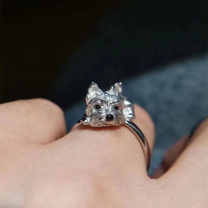 Anel Ajustável Retrô de Cães