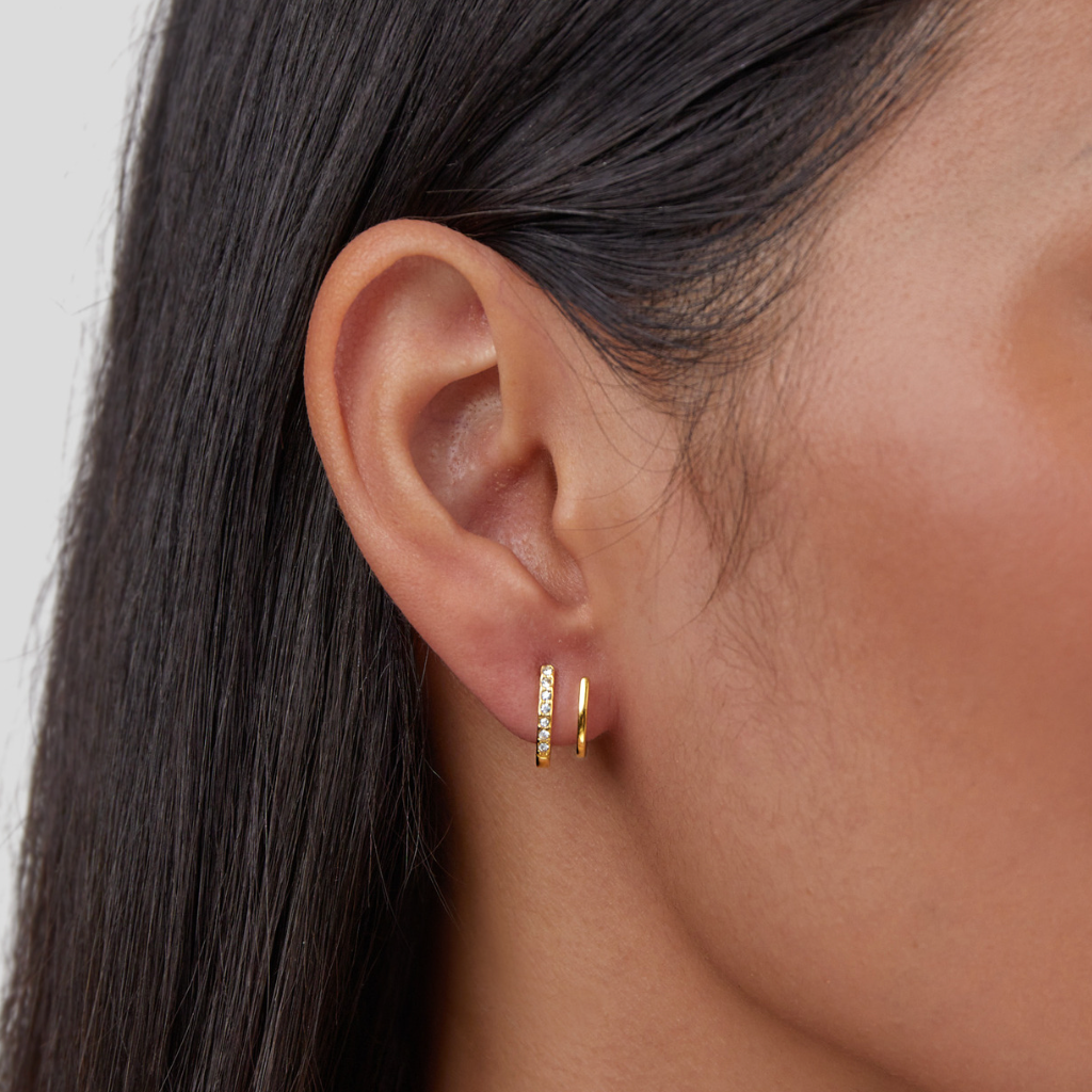 Brincos de Garra em Ouro 18K com Cristal