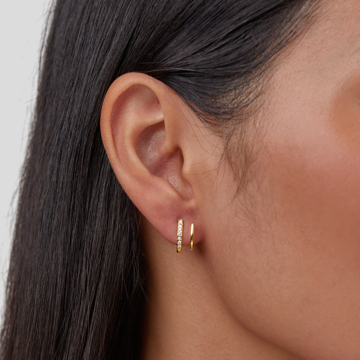 Brincos de Garra em Ouro 18K com Cristal