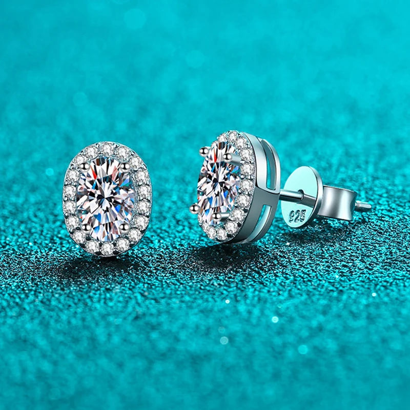 Smyoue 0.5CT 1CT 2CT 3CT GRA Certified Moissanite Stud Earrings for Women Bride Classic Wedding Jewelry 100% 925 Sterling Silver