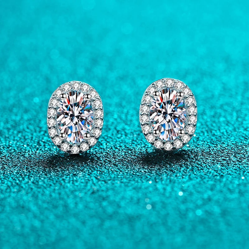 Smyoue 0.5CT 1CT 2CT 3CT GRA Certified Moissanite Stud Earrings for Women Bride Classic Wedding Jewelry 100% 925 Sterling Silver