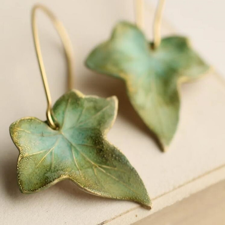 Brincos Vintage Folha Verde