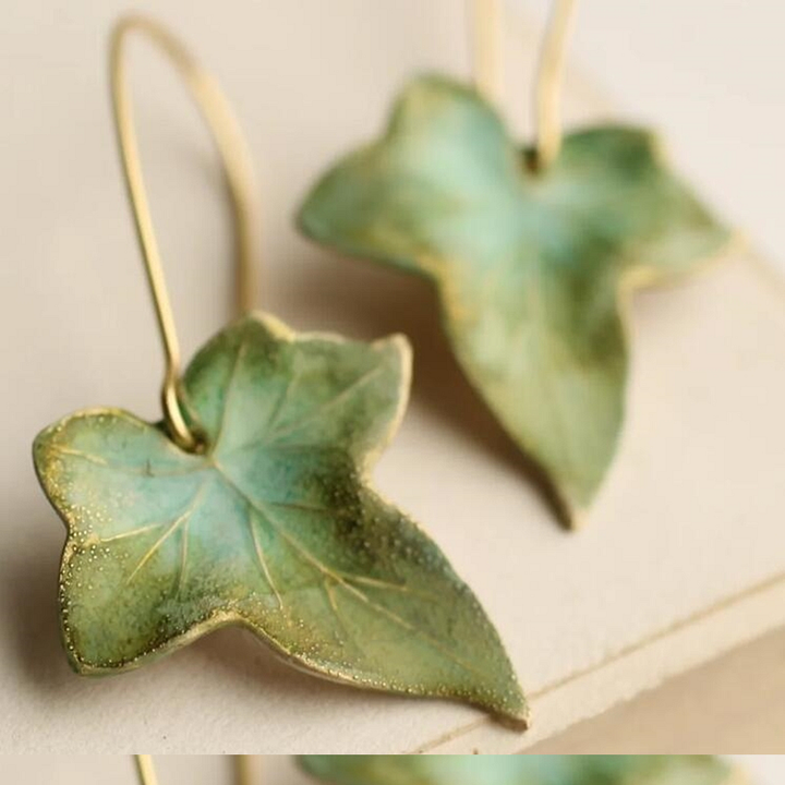 Brincos Vintage Folha Verde