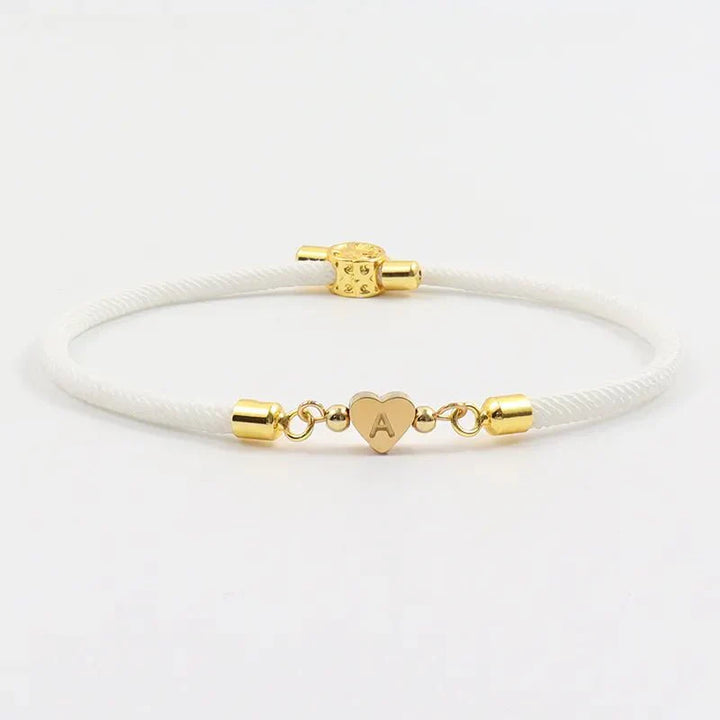 Pulseiras Iniciais de Coração Ajustáveis