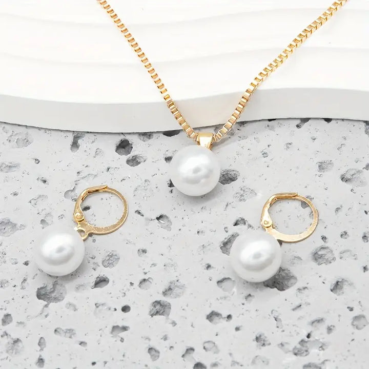 Conjunto de Joias com Pérola Golden Grace