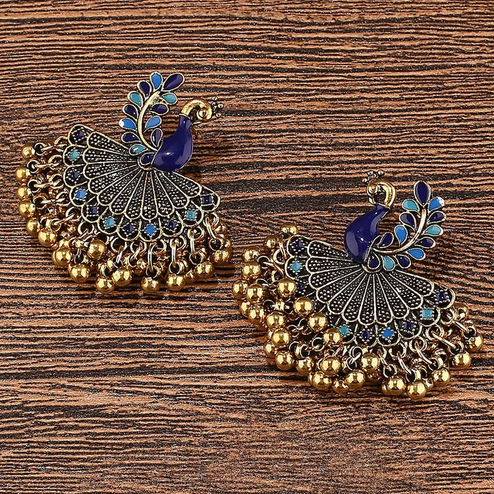 Brincos de pavão vintage de Bollywood