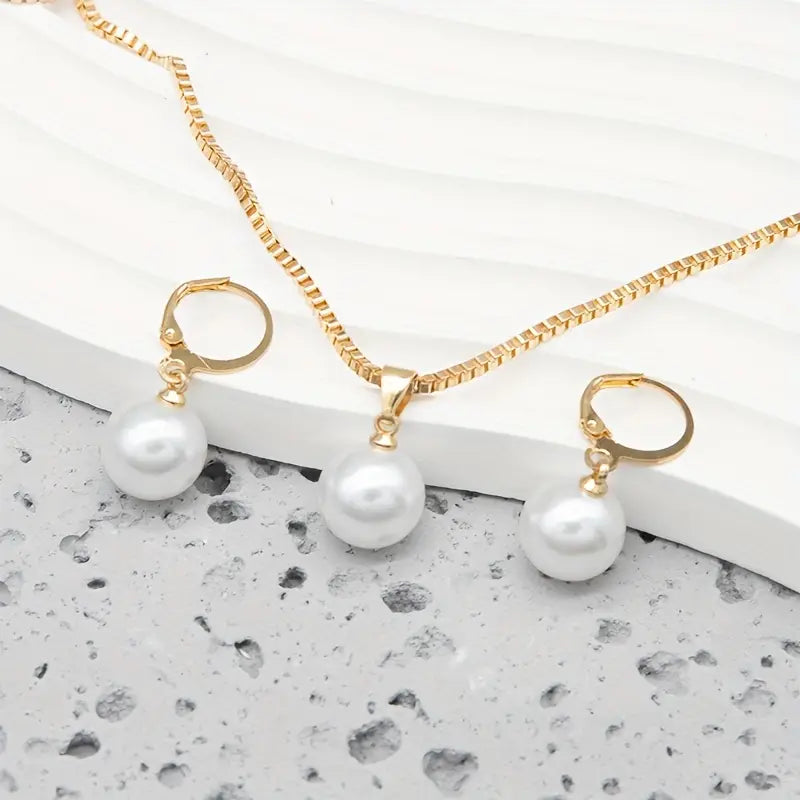 Conjunto de Joias com Pérola Golden Grace