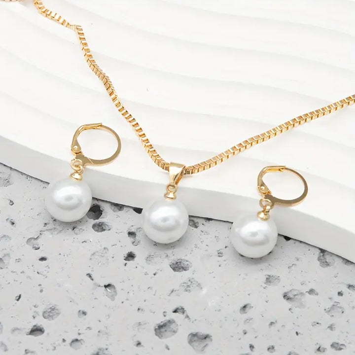Conjunto de Joias com Pérola Golden Grace